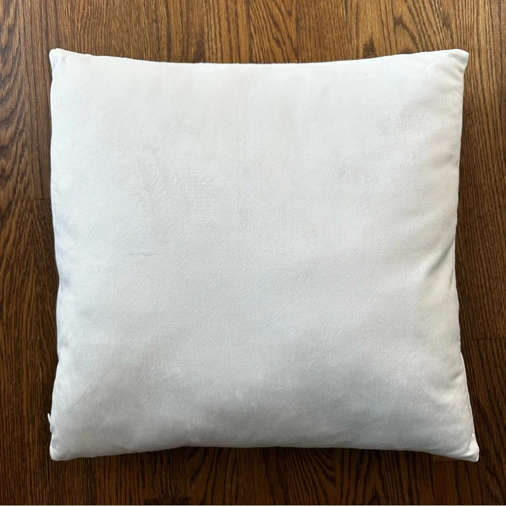 Elegant Ivory Velour Throw Pillow